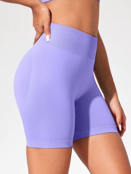 Summer High Waisted Yoga Shorts Fashionable and Sexy Running Fitness Pants Solid Color Yoga Leggings