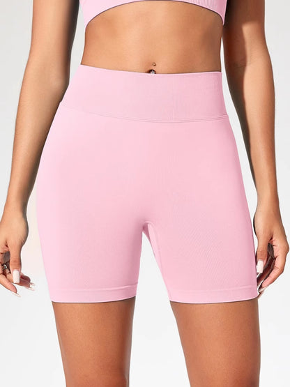 Summer High Waisted Yoga Shorts Fashionable and Sexy Running Fitness Pants Solid Color Yoga Leggings